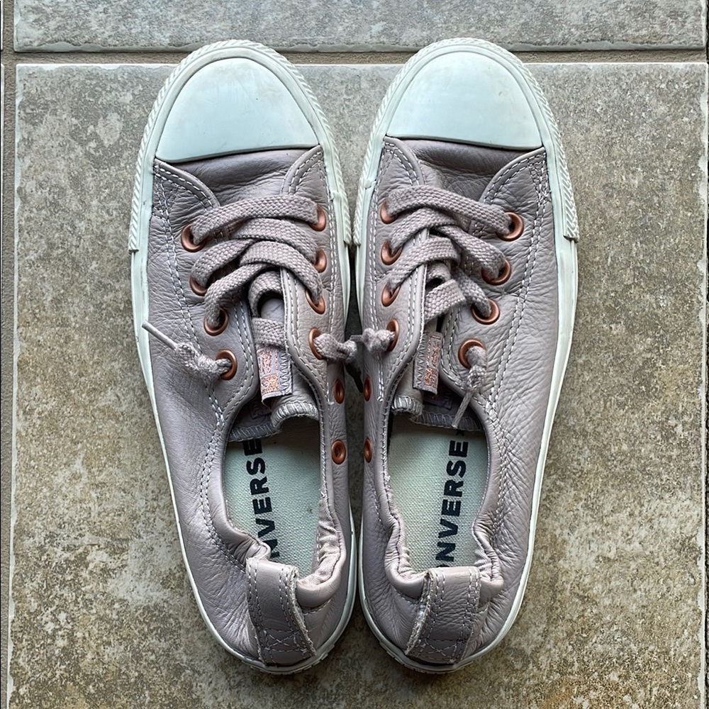 Converse Blush Pink Leather Sneakers
